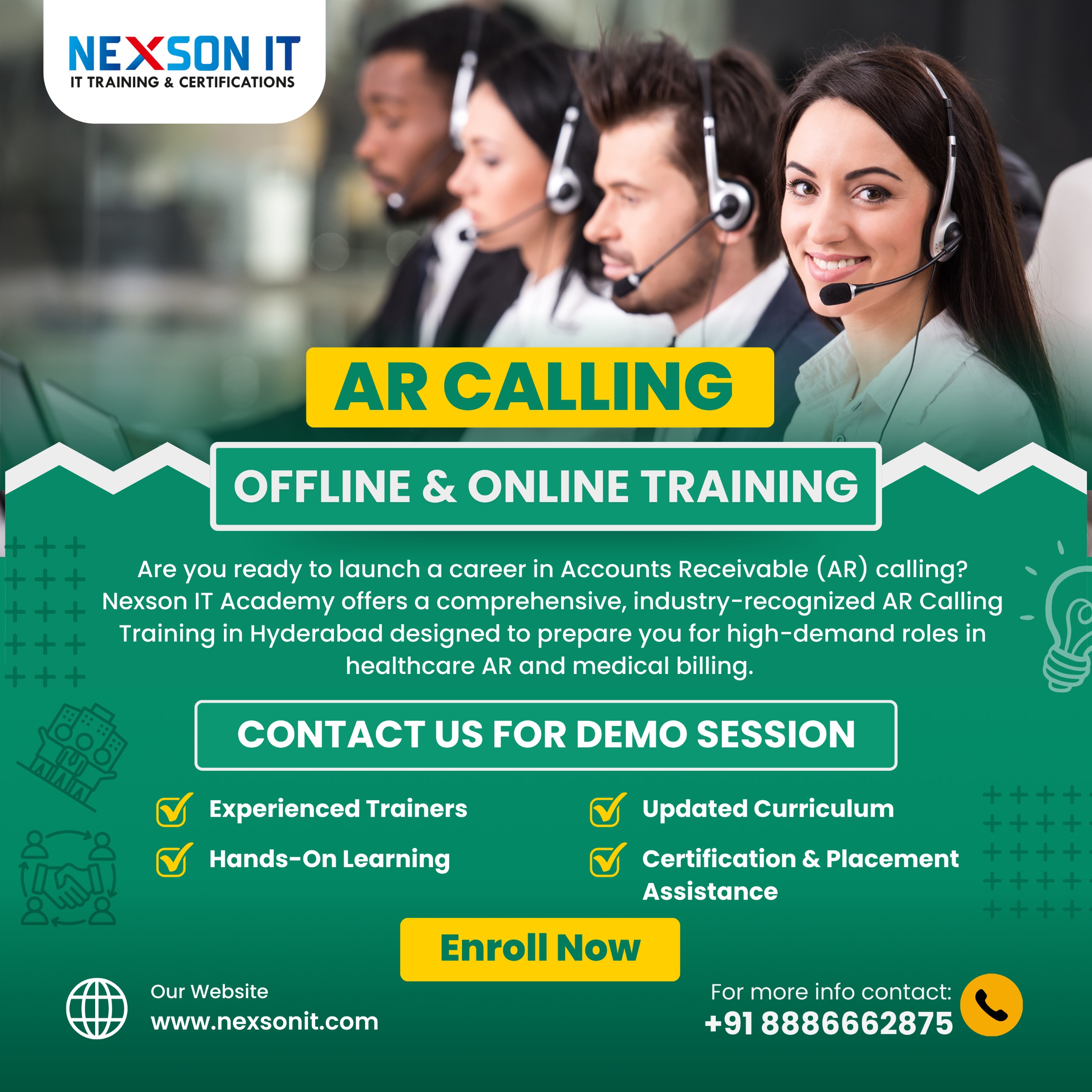 AR calling Offline & Online Training By Nexson IT Academy In Hyderabad