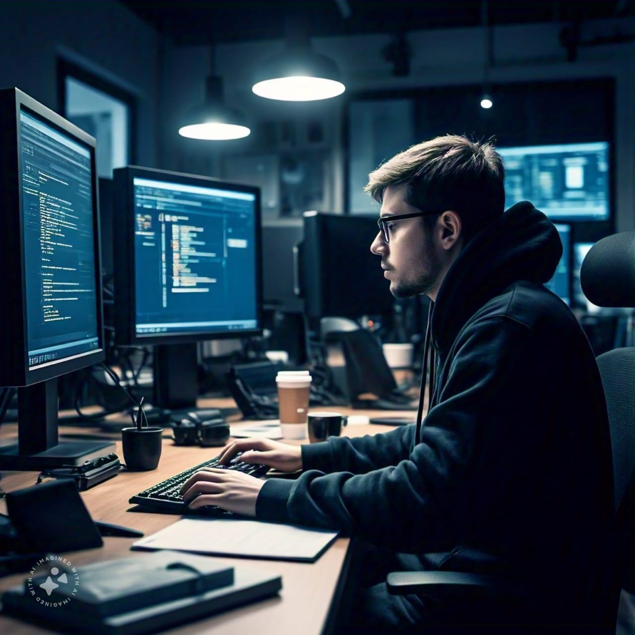 an Nexson IT Academy ethical hacker working in corporate_office