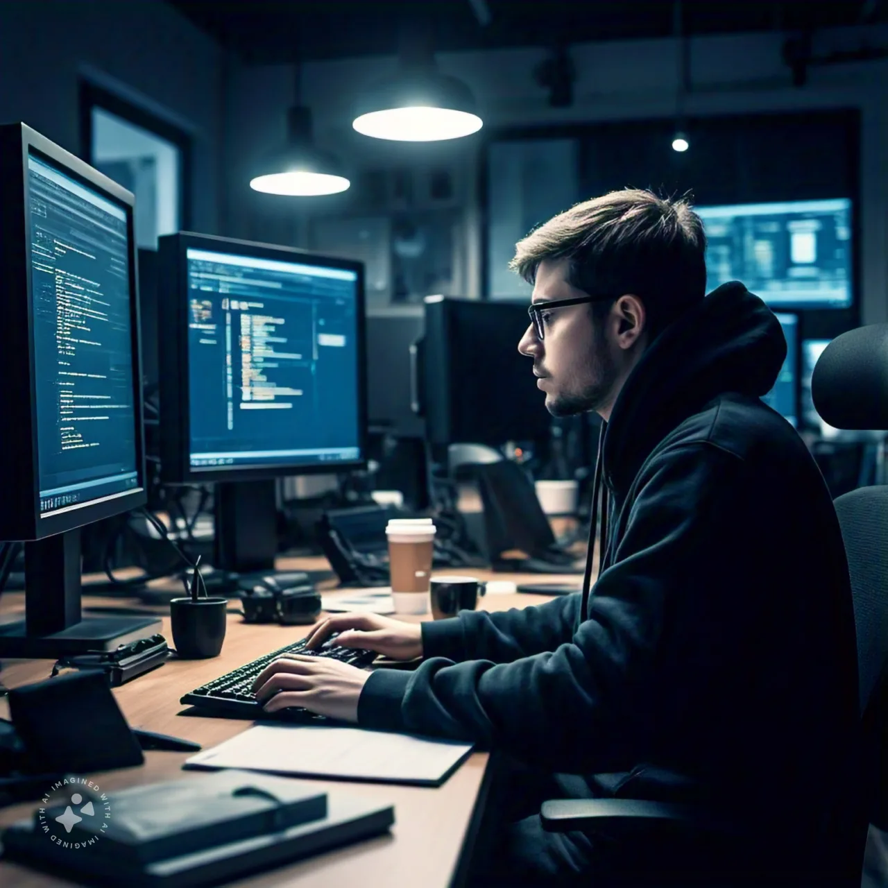an Nexson IT Academy ethical hacker working in corporate_office